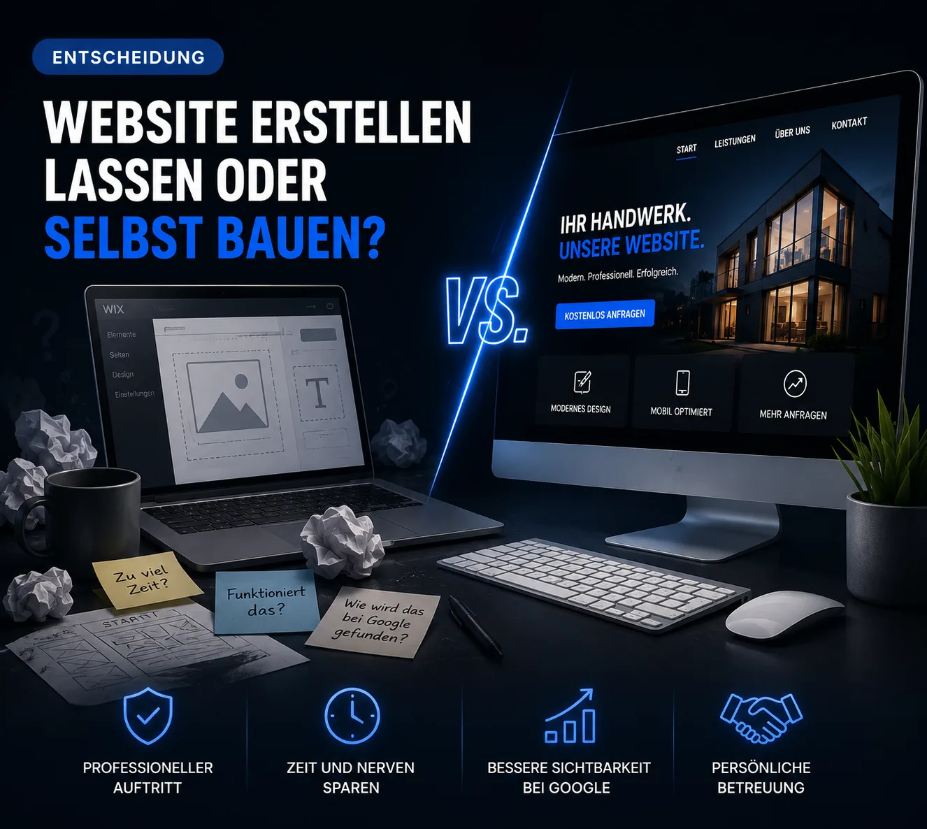 Website erstellen lassen oder selbst bauen? – Ein ehrlicher Vergleich